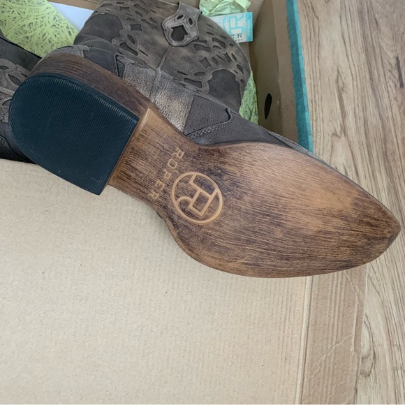 Roper Faux Leather Riley Triad Cowboy Boots Vintage Brown Multi Sizes NIB - Picture 9 of 14